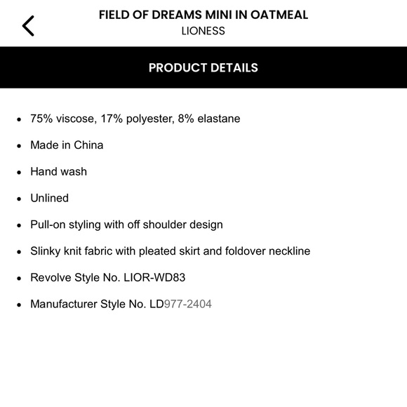 LIONESS Field of Dreams Mini Dress in Oatmeal - Picture 4 of 4